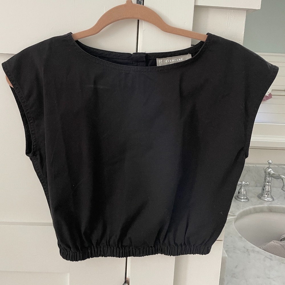 Everlane Black cropped shirt size XXS